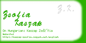 zsofia kaszap business card